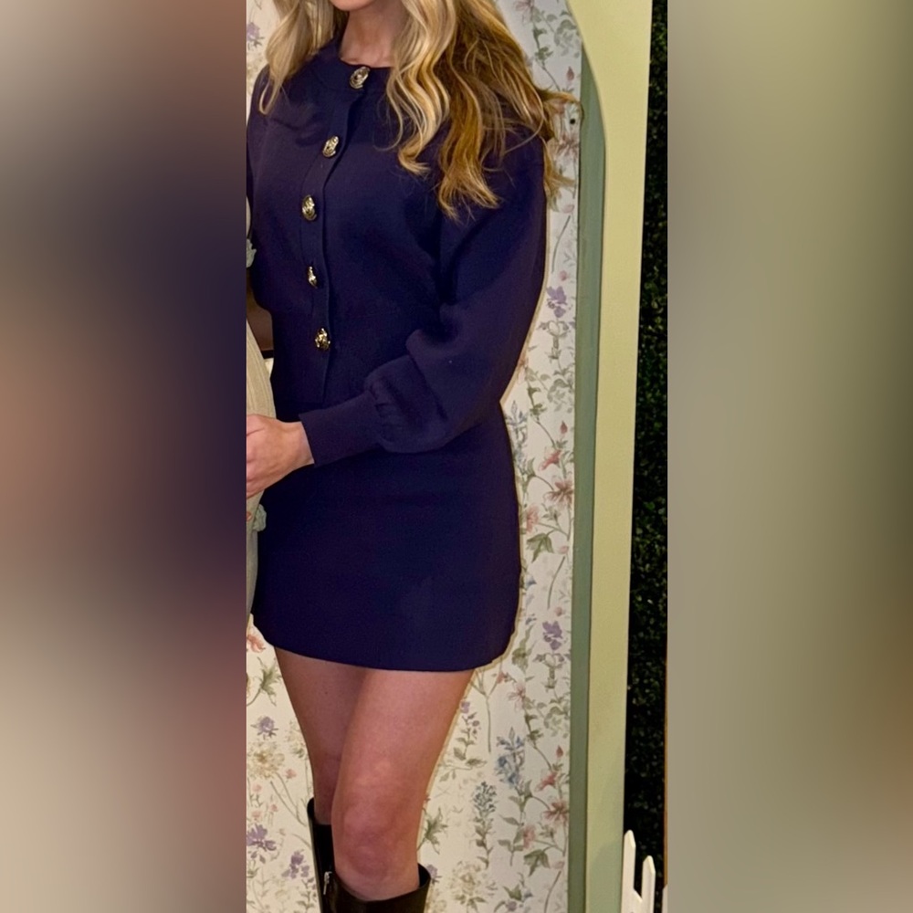 Zara Navy sweater sweater set size small